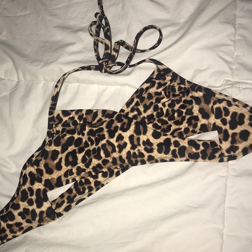 Cheetah print bathing suit top